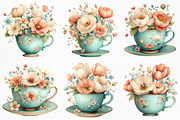 Mother’s Day Floral Teacup Clipart, an Illustration by Craft Nest (Thumbnail 5 of 12)