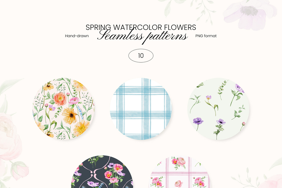 Spring Garden watercolor flowers, a Decorative Illustration by Yuliia Lashevska (Photo 9 of 13)