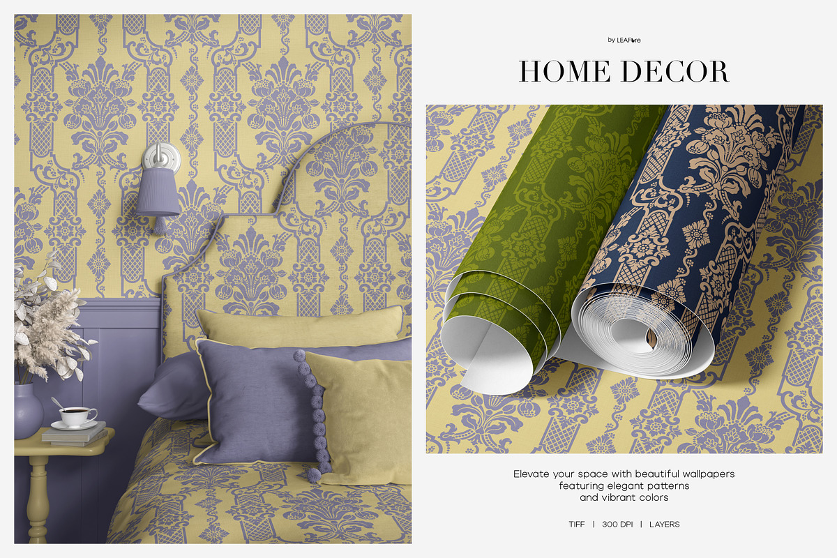 Palace Damask Traditional Patterns, a Pattern Graphic by LEAFure (Photo 3 of 8)