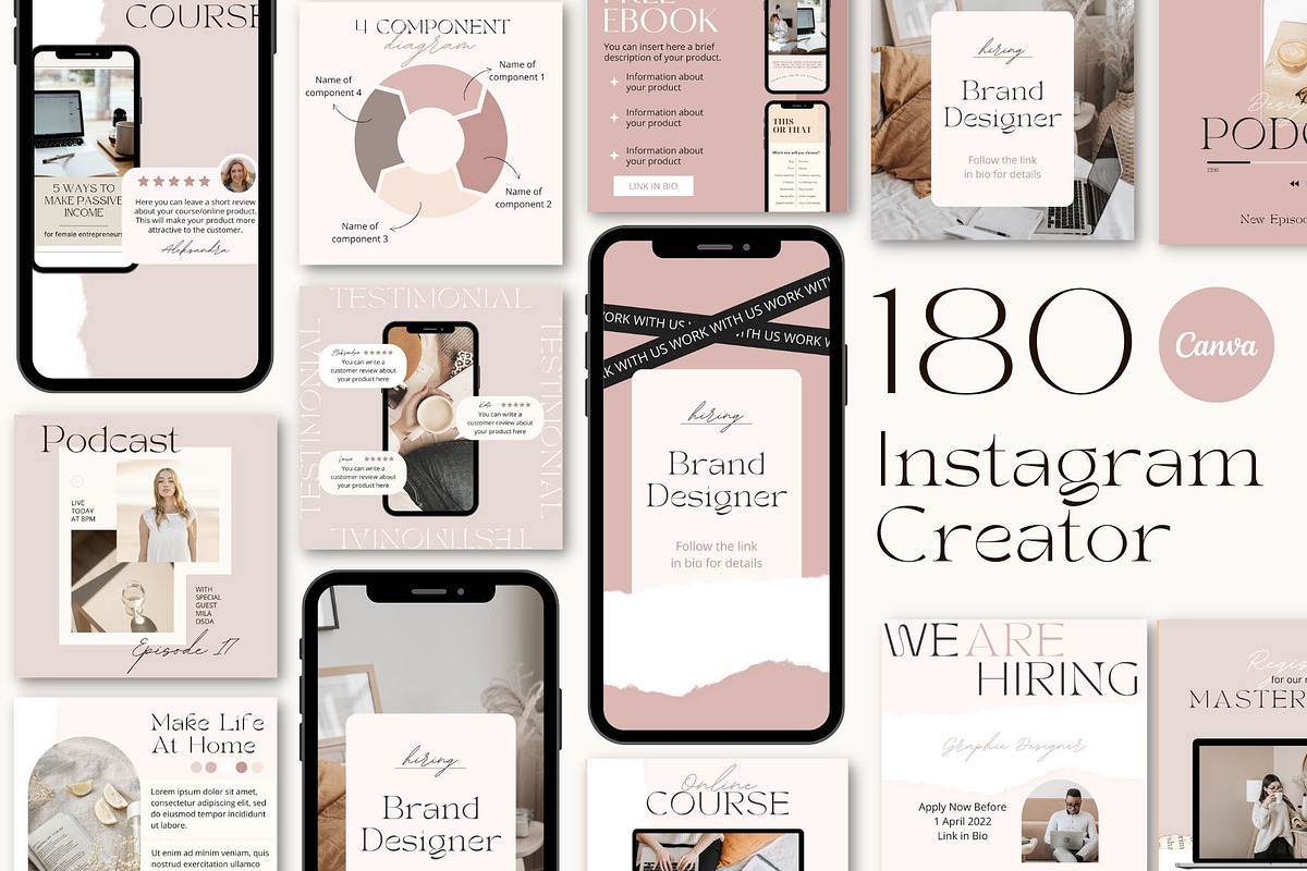 Instagram Creator Canva templates, a Social Media Template by DesignKora (Photo 1 of 19)