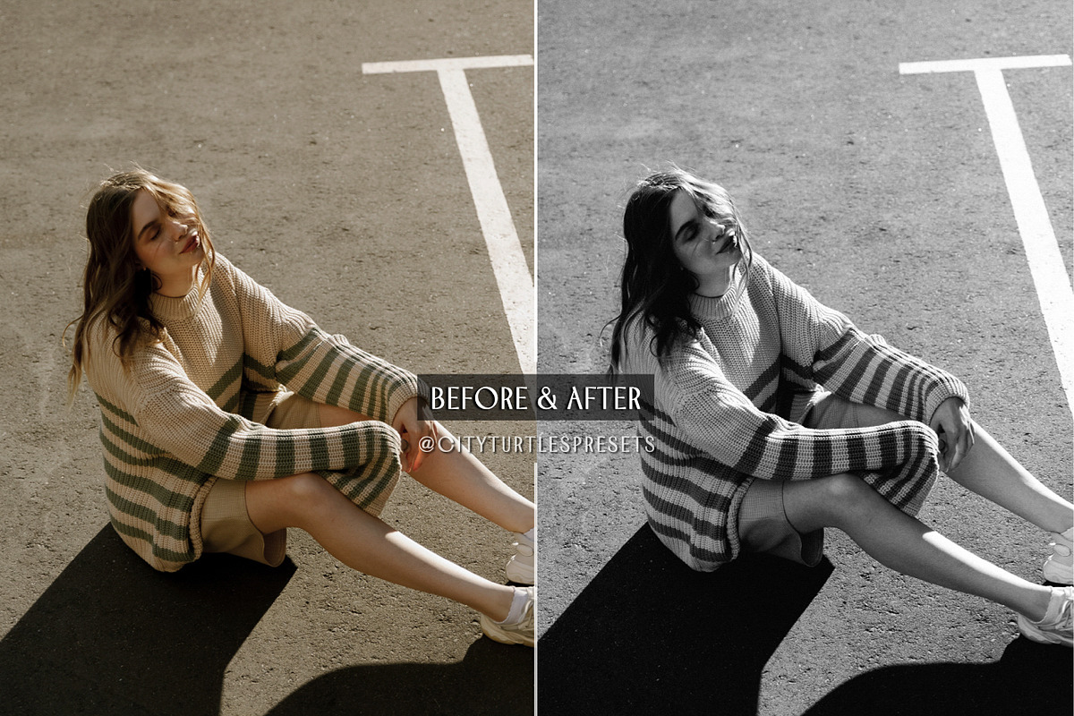 Moody Black & White LR Presets, an Action Add-On by CityTurtles (Photo 3 of 8)