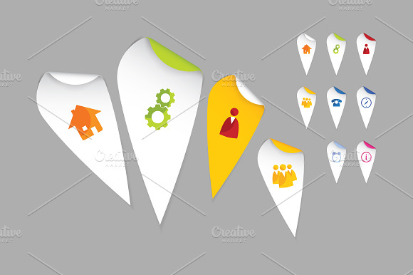 Vector paper marks - pins preview 4