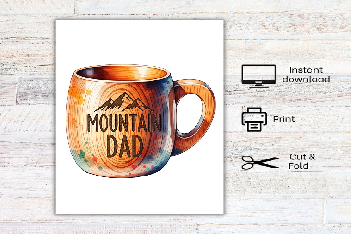 Watercolor Rustic Father's Day PNG, a Seasonal Illustration by Canvas Craft (Photo 8 of 8)