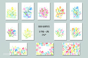 Watercolor Design Kit Rainbow Tulips, a Card Template by Corner Croft (Thumbnail 4 of 6)