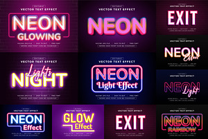 Neon Glowing Text Effects | EPS, a Layer Style Add-On by padilah_a