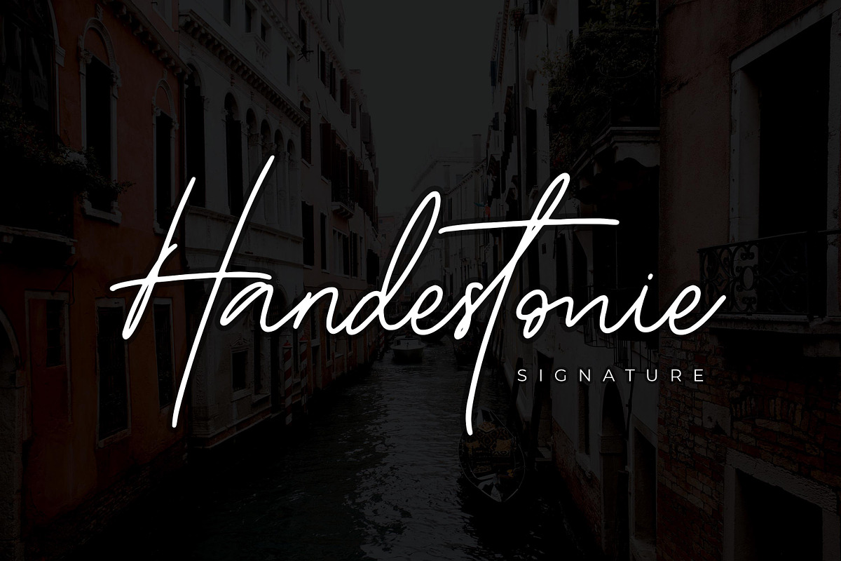 Handestonie - Signature & Classy, a Script Font by Almarkhatype (Photo 1 of 10)