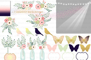 Enchanted Forest Clipart Pattern Set