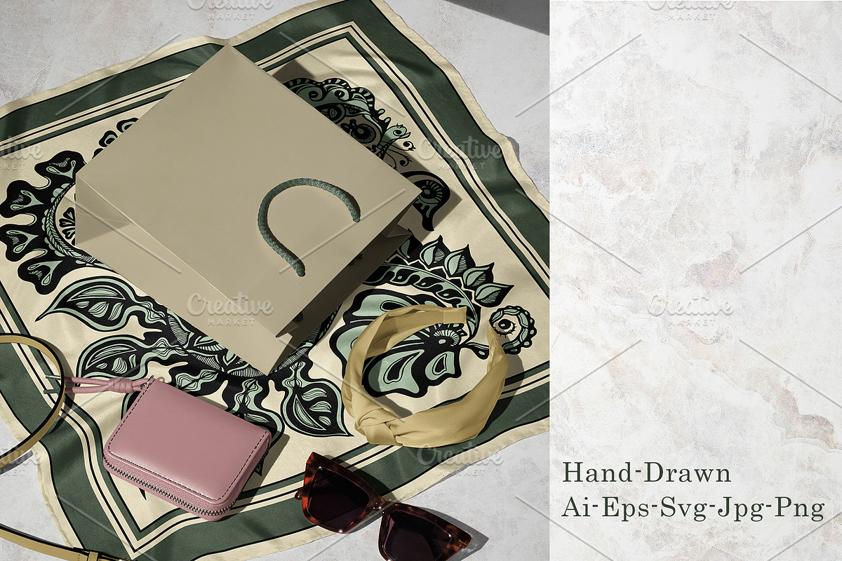 Woodland Botanica Scarf, an Object Graphic by ilustrinna (Photo 2 of 7)