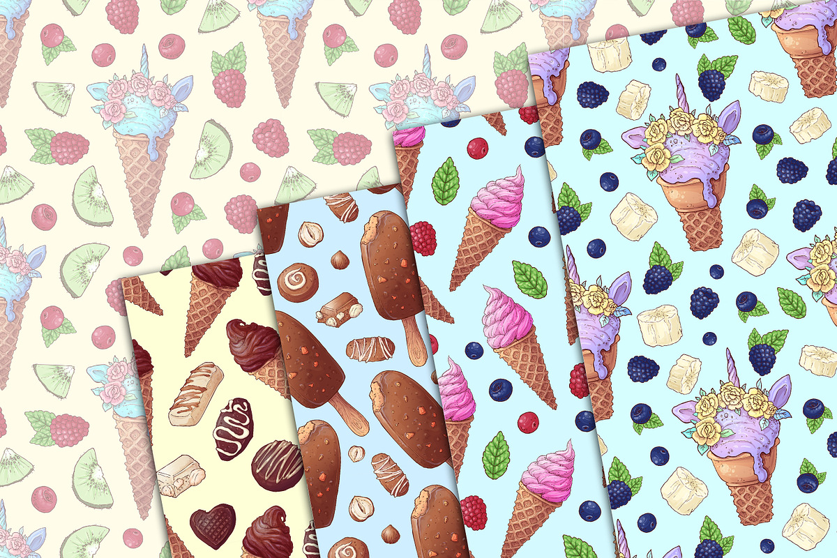 Ice Cream Seamless Pattern, a Pattern Graphic by Digital Studio (Photo 4 of 4)