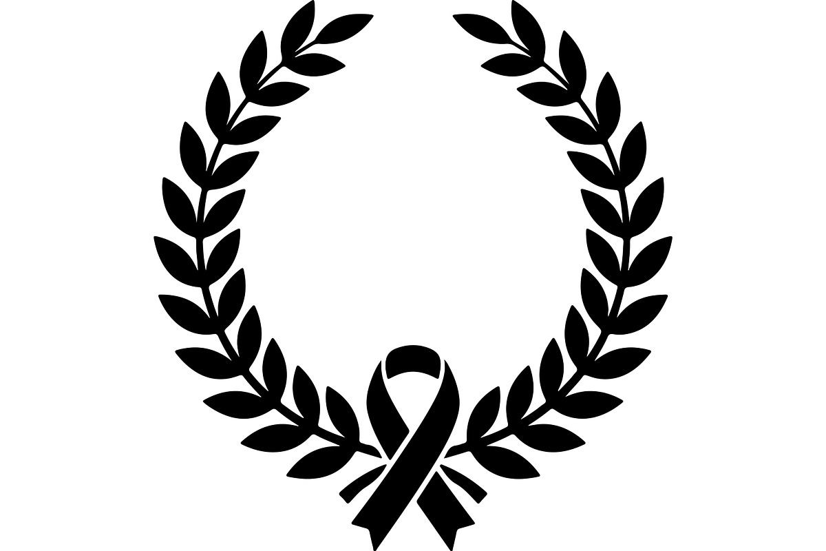 Black Ribbon Laurel Wreath, a Decorative Illustration by balal (Photo 10 of 15)