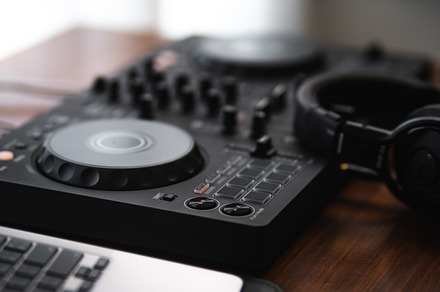 Close-up  dj controller and Sound mixing desk at home, an Arts & Entertainment Photo by Art Rachen