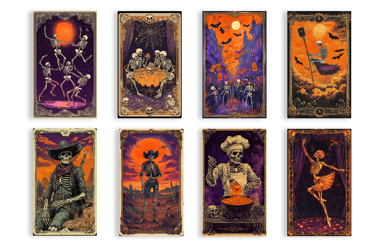 Funny Halloween Skeleton Tarot Card, an Illustration by Dream Creation (Photo 3 of 4)