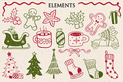 Merry Christmas Clipart Bundle, a Seasonal Illustration by LemonDesign (Thumbnail 2 of 4)