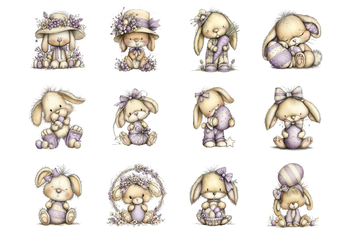 Baby Bunny Easter Clipart, an Illustration by Design Market (Photo 3 of 3)