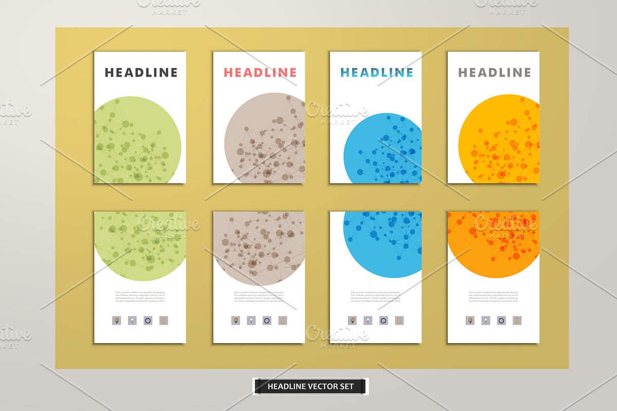 Abstract vector network set, a Brochure Template by Haisonok (Photo 3 of 5)