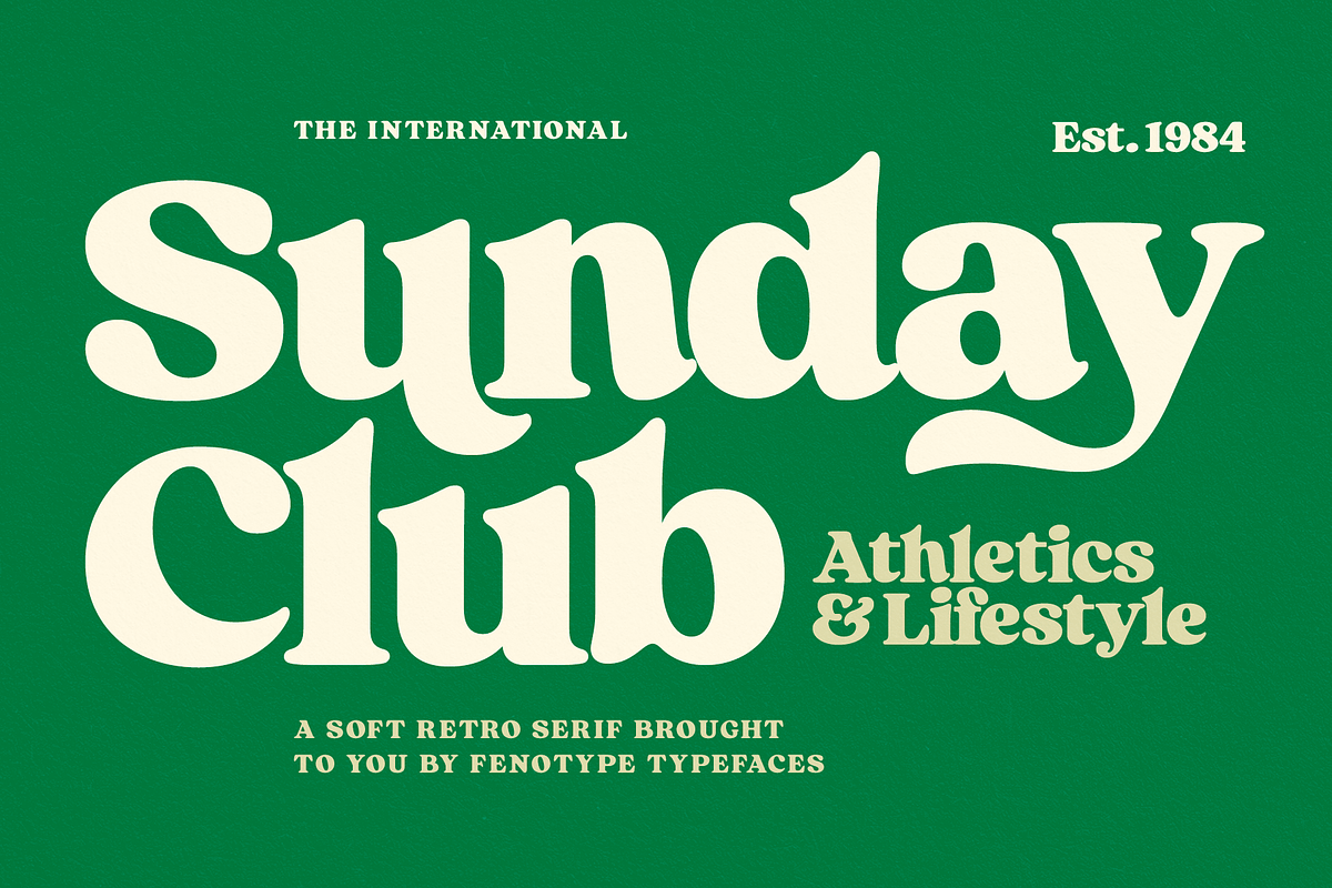Sunday Club - Retro Serif, a Serif Font by Fenotype (Photo 1 of 15)