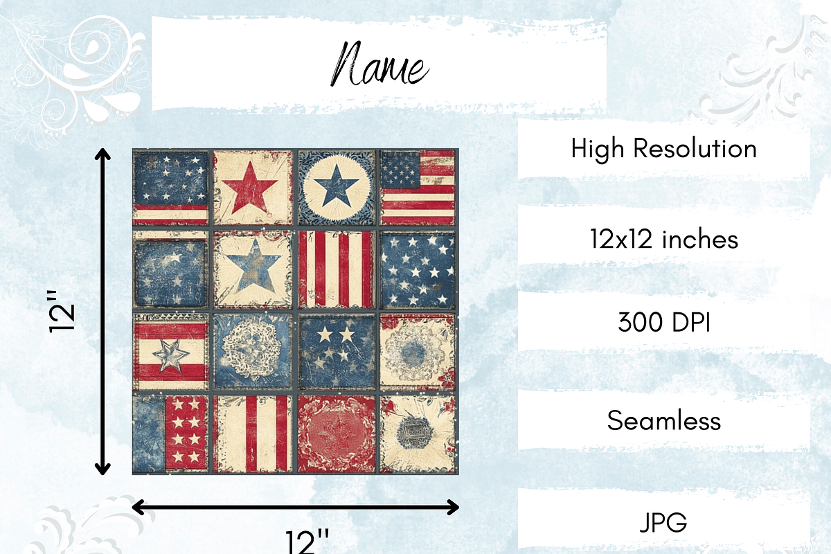 Vintage American Quilt Seamless, a Pattern Graphic by Paper & Pattern Studio (Photo 4 of 8)