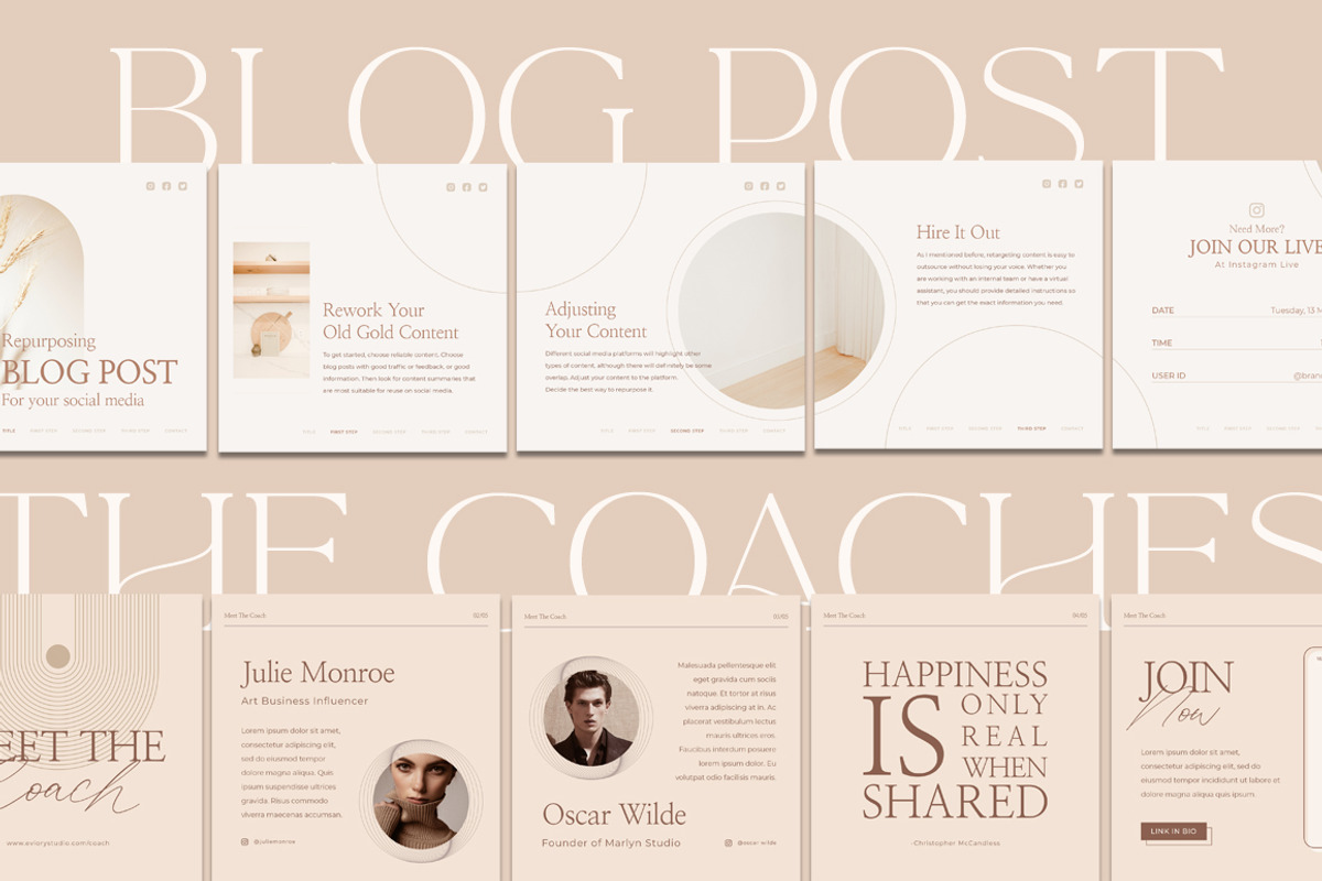 Neutral Carousel Instagram CANVA PS, a Social Media Template by Eviory