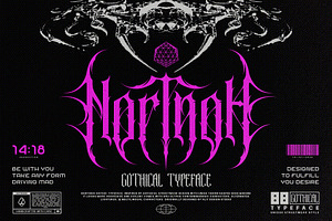 Nortnoh Metal Modern Typeface, a Blackletter Font by alit design