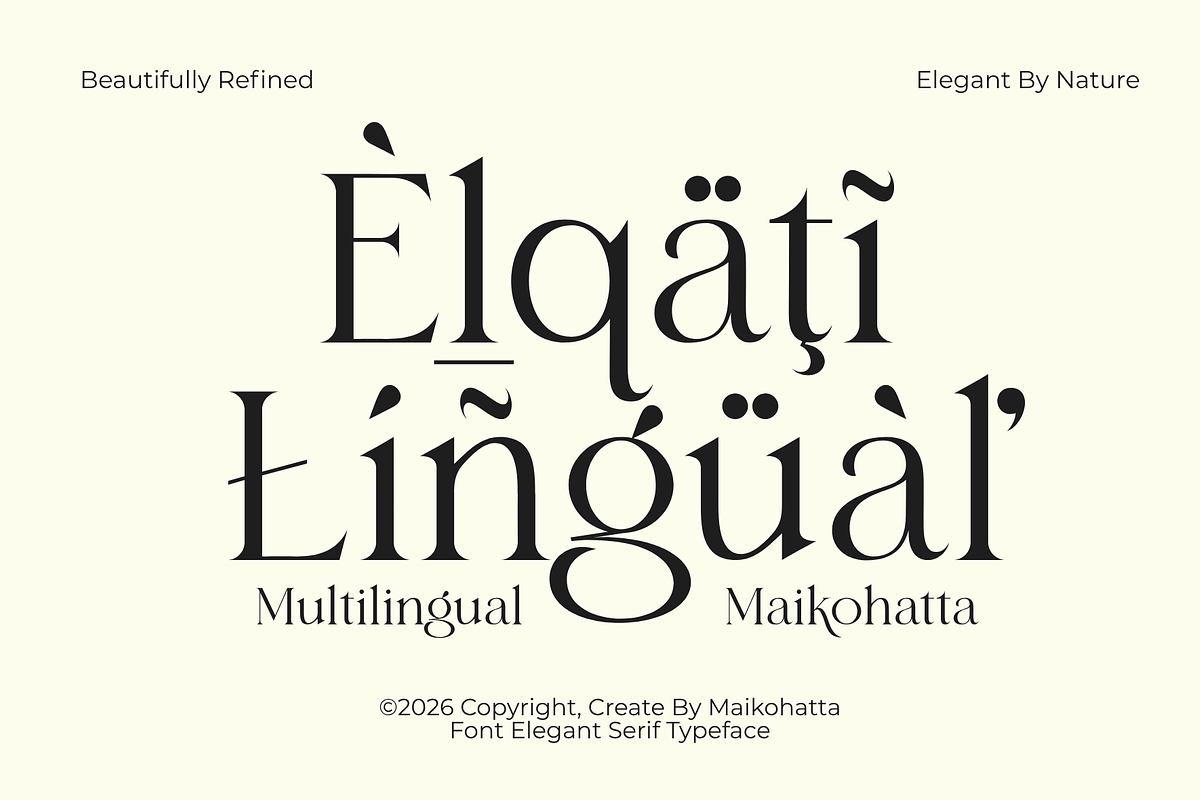 Elqati – Elegant Modern Serif Font, a Serif Font by MaikoHatta (Photo 6 of 8)