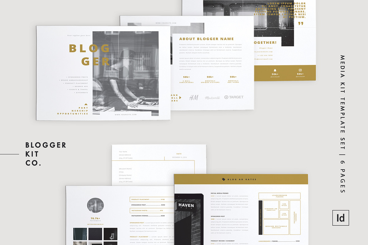 Media Kit Template | 6 Pages, a Social Media Template by Blogger Kit Co. (Photo 4 of 4)