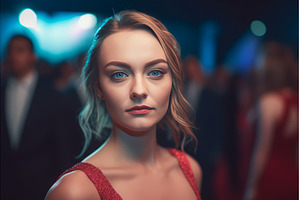Female celebrity on red carpet, a Holiday Photo by Ylivdesign