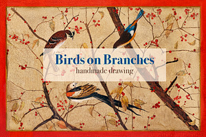 Birds are sitting on the branches