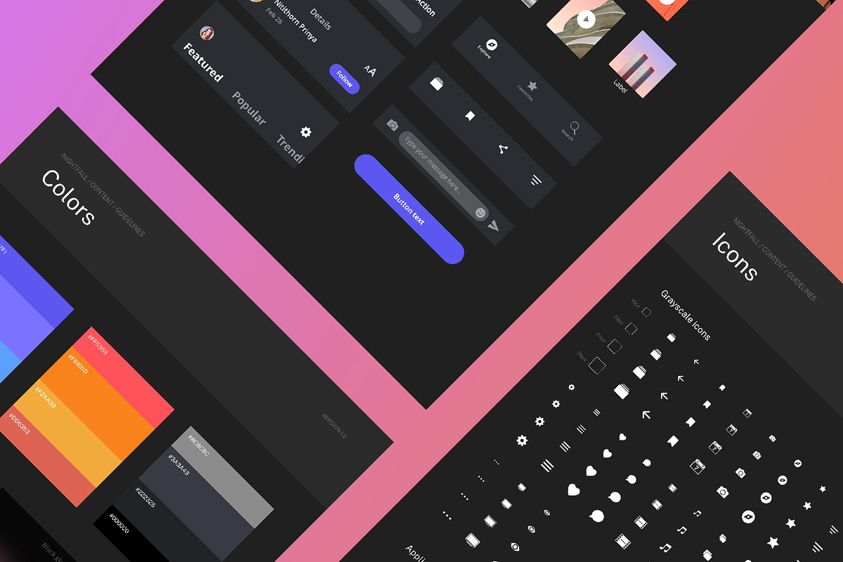 Nightfall Content Design System, an UI Kit Template by maxsnitser (Photo 3 of 3)
