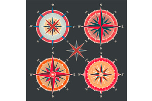 Vintage marine wind rose, nautical, an Object Illustration by 32pixels