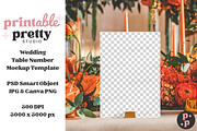 Bold Floral Table Number Mockup, a Product Mockup by Printable Pretty Studio (Thumbnail 2 of 10)