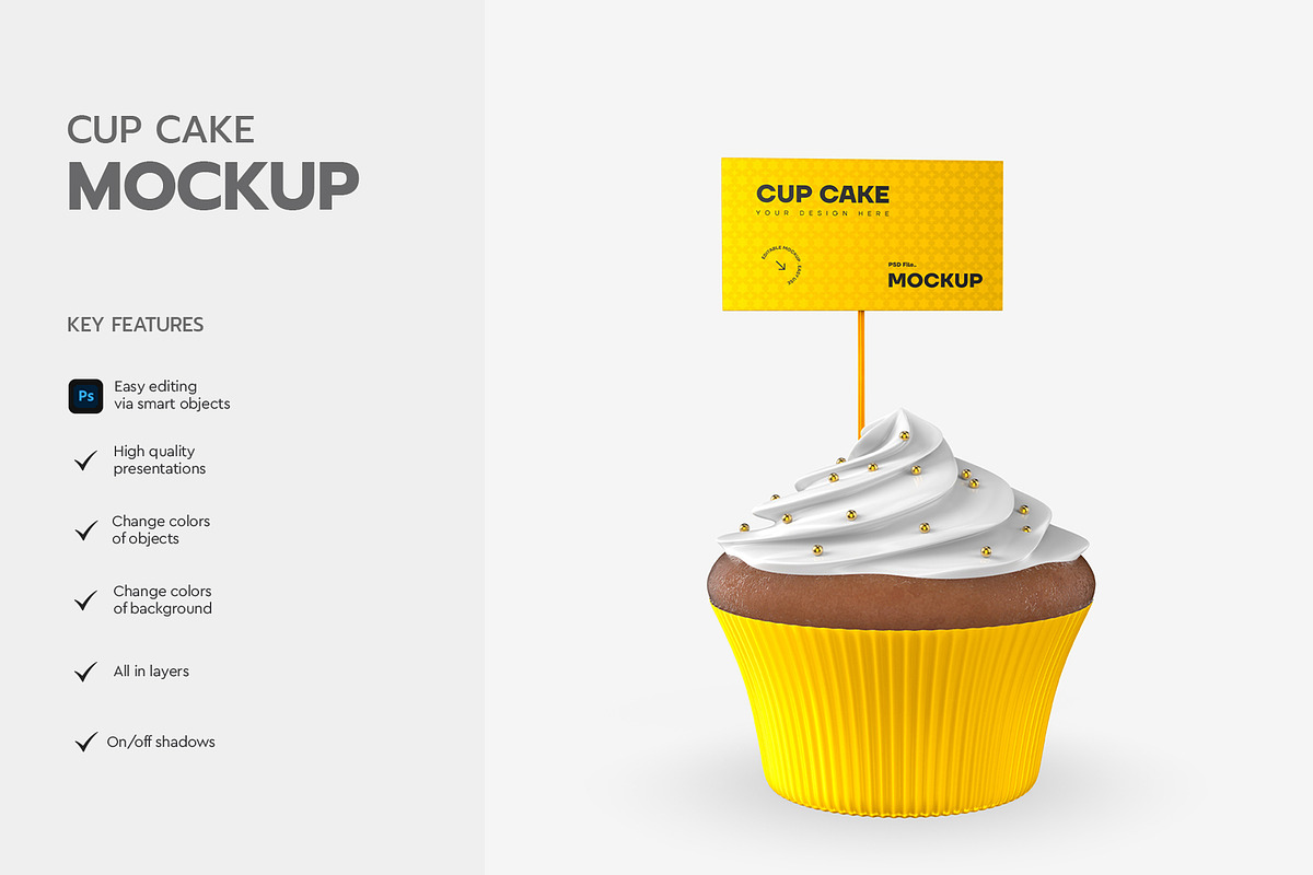 Cupcake Mockup, a Cups & Container Mockup by graphypix (Photo 3 of 3)