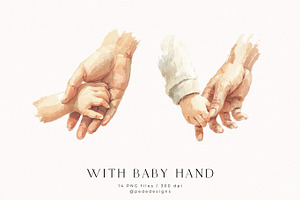 With Baby's Hand, a Person Illustration by PeDe Designs