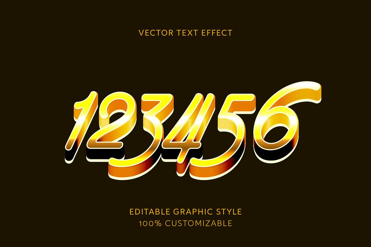 Gold 3D Script Text Effect preview 2