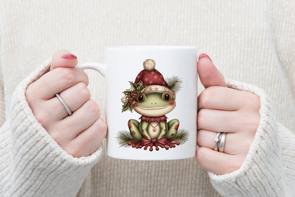 Cute Cartoon Christmas Frogs Clipart, an Illustration by designcity5 (Photo 5 of 5)