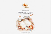 watercolor cozy kitchenware clipart, a Decorative Illustration by Patishop Art (Thumbnail 3 of 9)