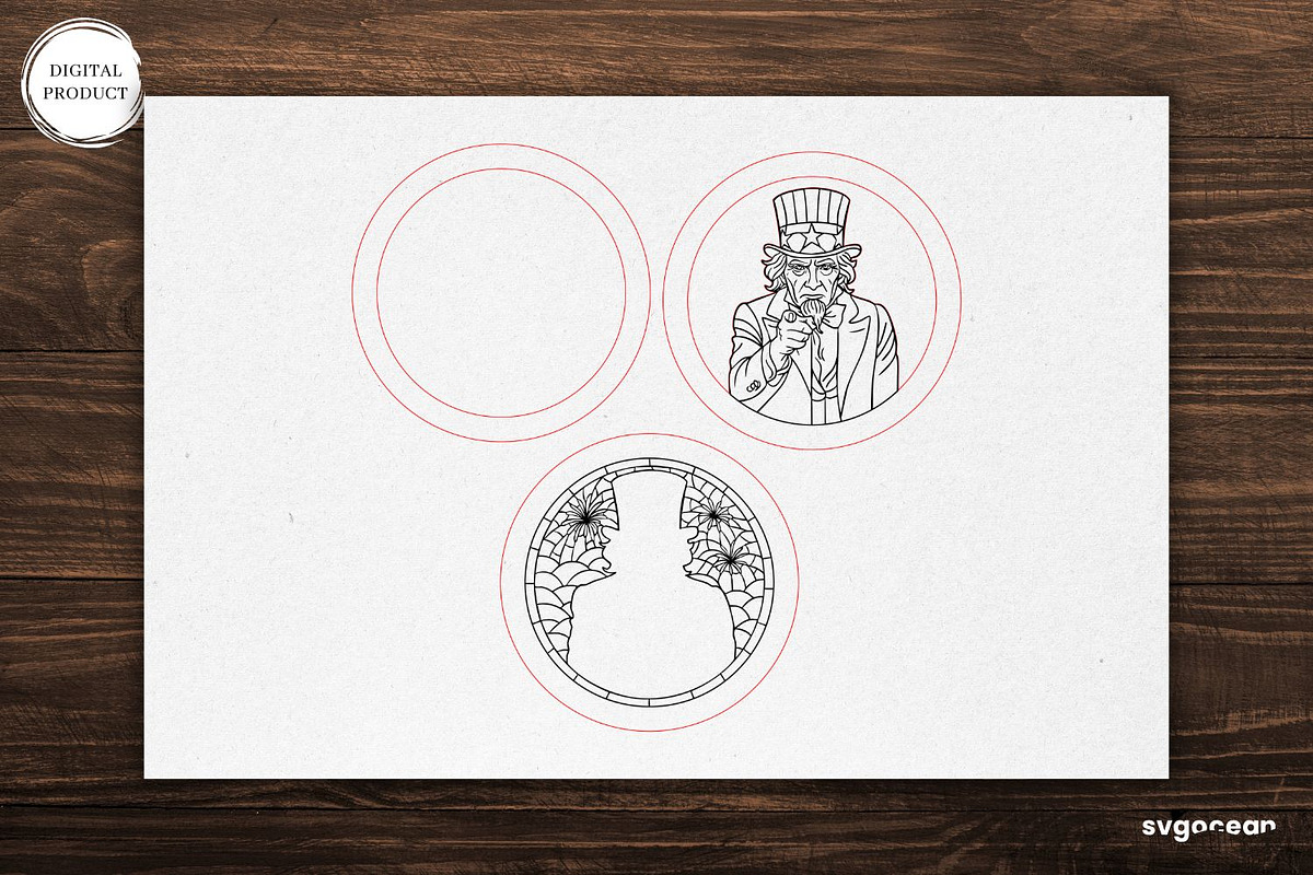 Patriotic Door Sign Bundle, a Decorative Illustration by svgocean (Photo 7 of 16)