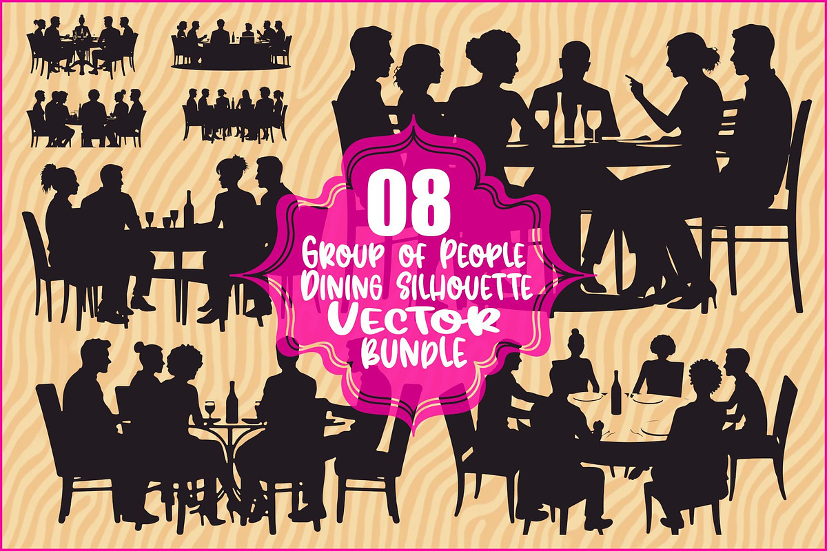 Dinner Table Silhouette Art, an Illustration by hafijul (Photo 1 of 9)