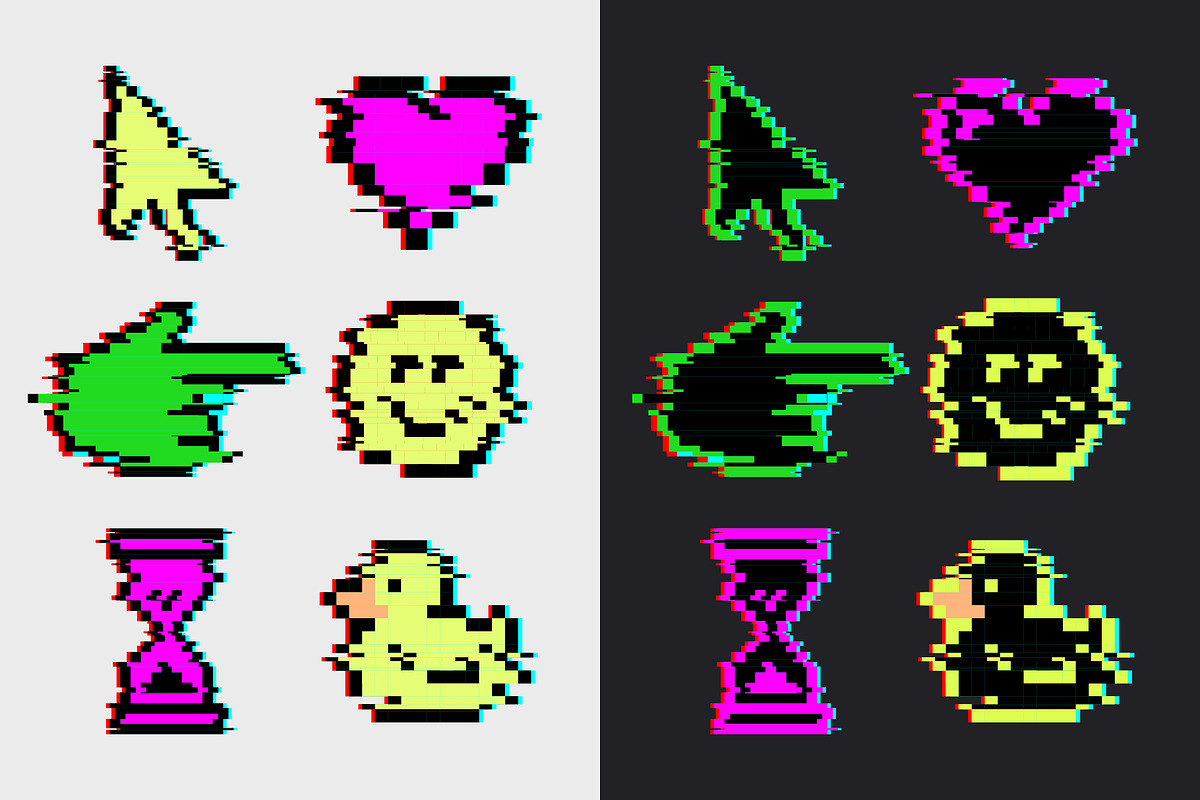 Glitch Pixel Y2k Stickers, a Technology Illustration by Playground (Photo 2 of 4)