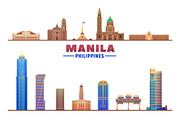 Manila Philippines vector skyline, an Illustration by Sky and glass (Thumbnail 6 of 6)
