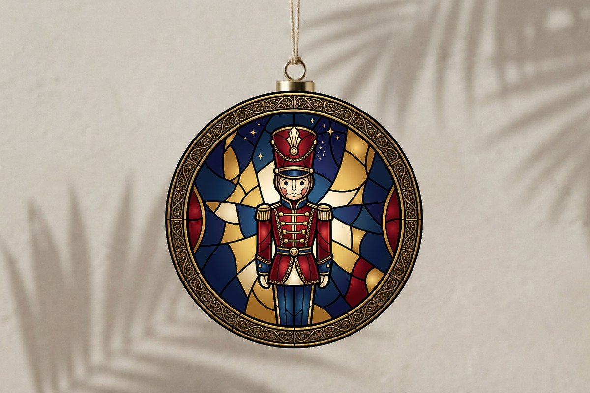 Stained Glass Nutcracker Ornament, a Seasonal Illustration by CrexoraLab (Photo 3 of 3)
