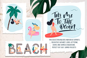 Take me to the ocean. Graphic set