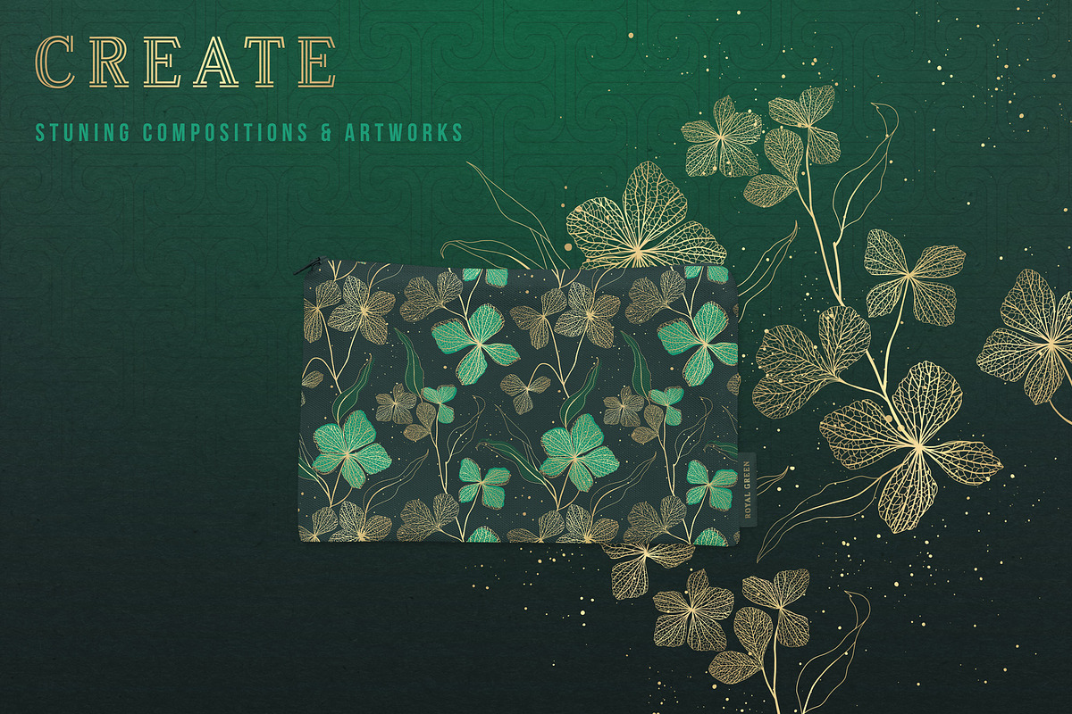 Royal Green Patterns Collection, a Pattern Graphic by The Paper Town (Photo 4 of 9)