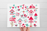 Valentine Love Birds Clipart, SVG, an Illustration by MyClipArtStore (Thumbnail 2 of 2)