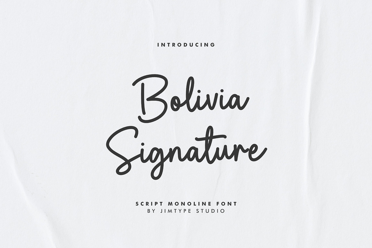 Bolivia Signature-Business Branding, a Script Font by Jimtype Studio (Photo 1 of 9)