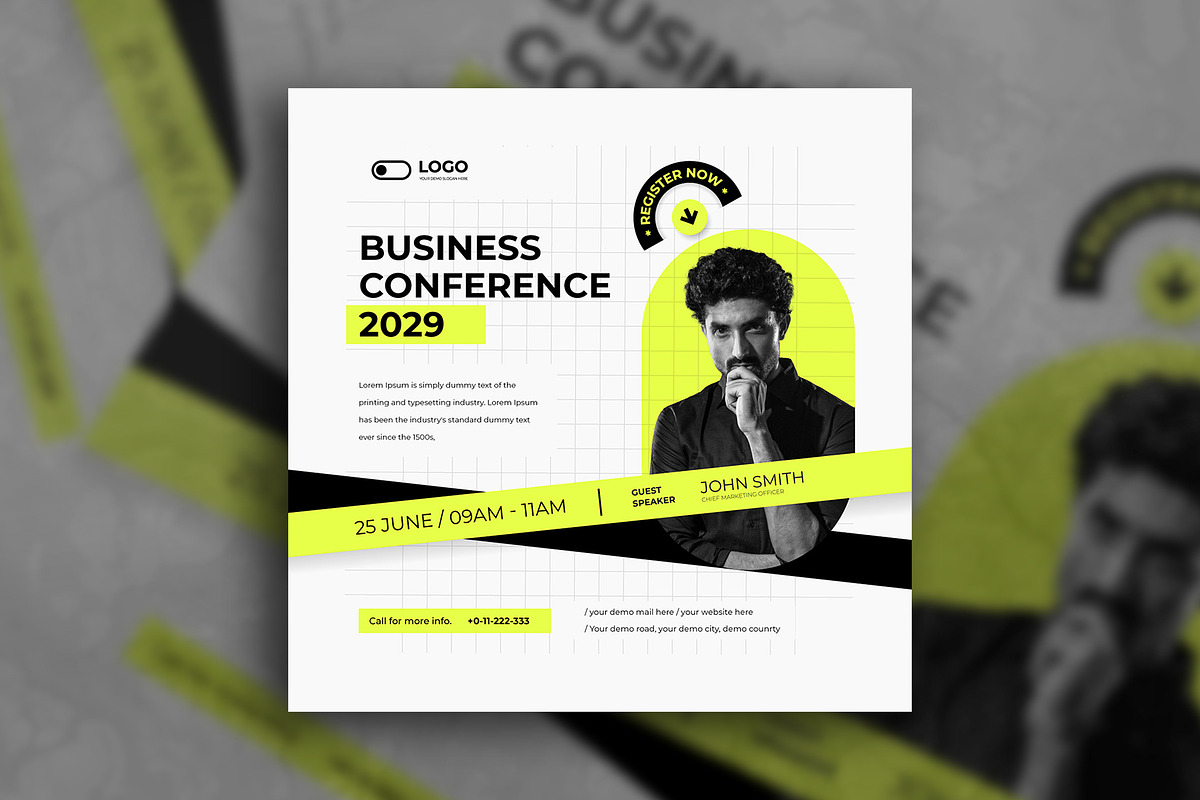 Conference social media template, a Social Media Template by Tanmoy Topu (Photo 3 of 6)
