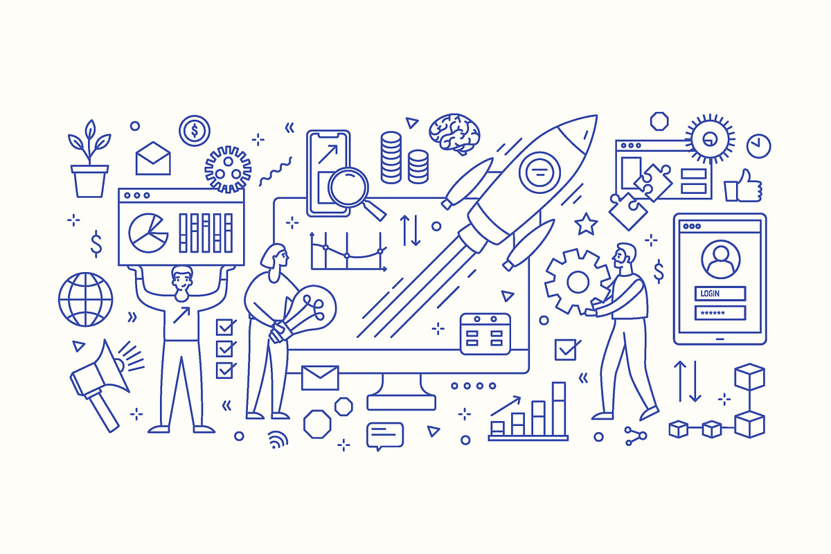 Startup concept banner, a Work Illustration by Good Studio (Photo 4 of 4)