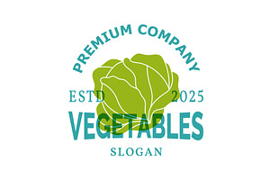 Cabbage logo design template, an Object Illustration by GraphiShop