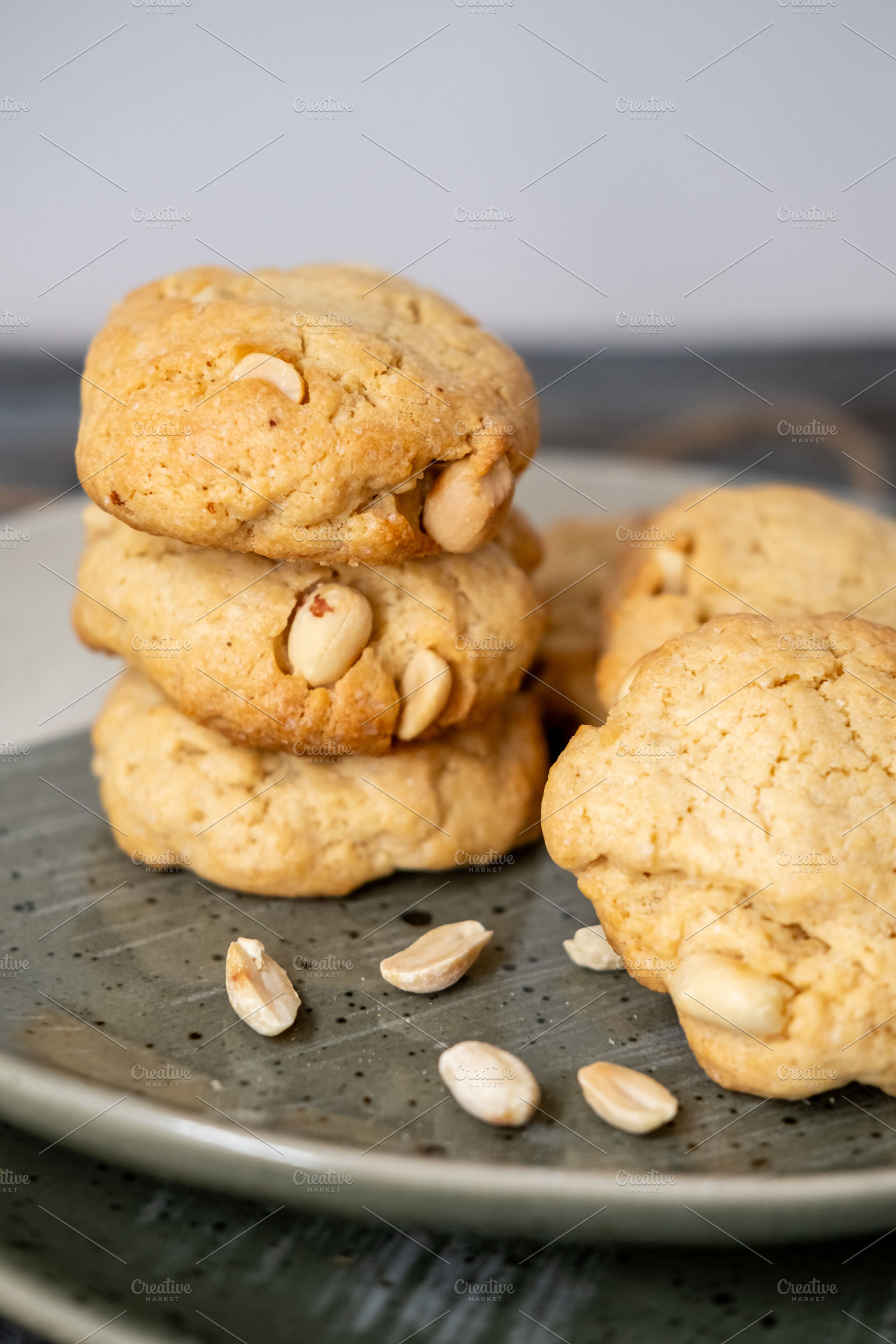 Peanut treat home pastry stack yummy baked cookies, a Food & Drink Photo by Photo Drive Studio