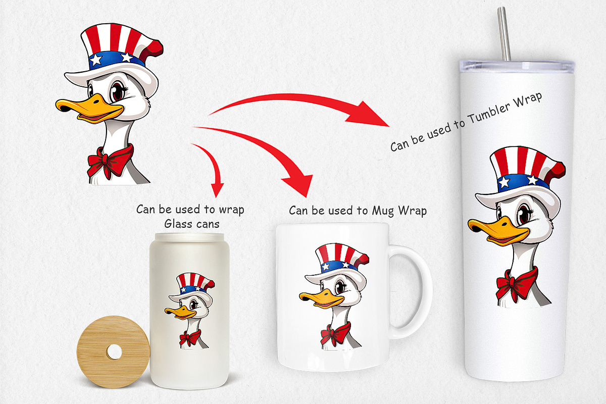 Duck Patriotic Clipart, a Graphic by Artnoy (Photo 4 of 5)