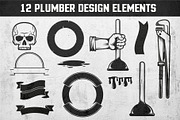 Plumbing retro logos, a Branding & Logo Template by Agor2012 shop (Thumbnail 2 of 5)